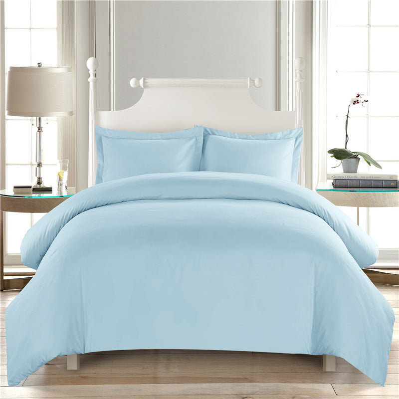 Solid Color Brushed Cotton Duvet Cover 3-Piece Set - Calm Cloud Bedding